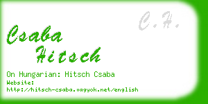 csaba hitsch business card